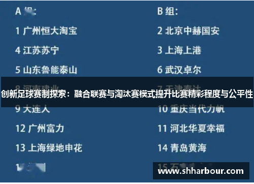 创新足球赛制探索：融合联赛与淘汰赛模式提升比赛精彩程度与公平性